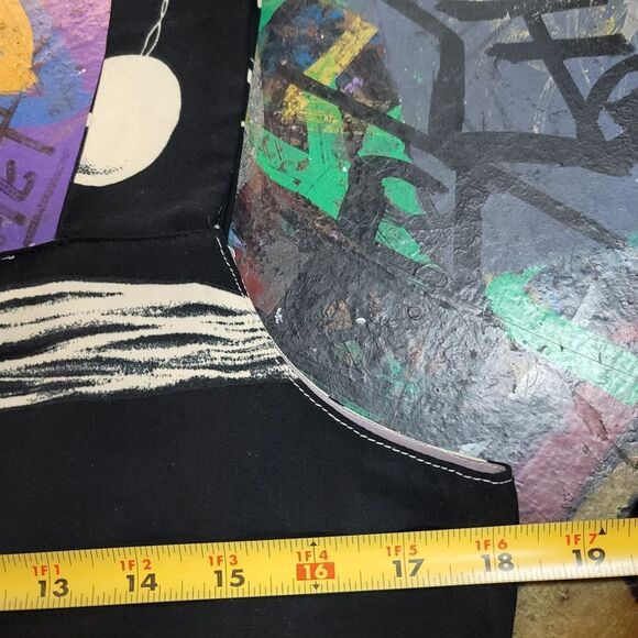 Late 90s/Y2K Rue Gallin polka dot & stripe black & white button side midi dress - Picture 8 of 8